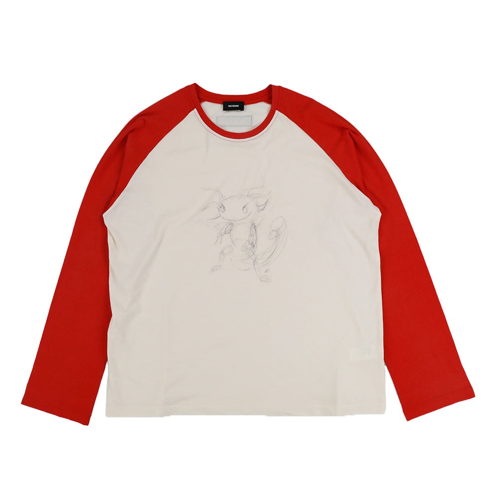 MONSTER LONG SLEEVE RAGLAN T-SHIRT / RED - 1