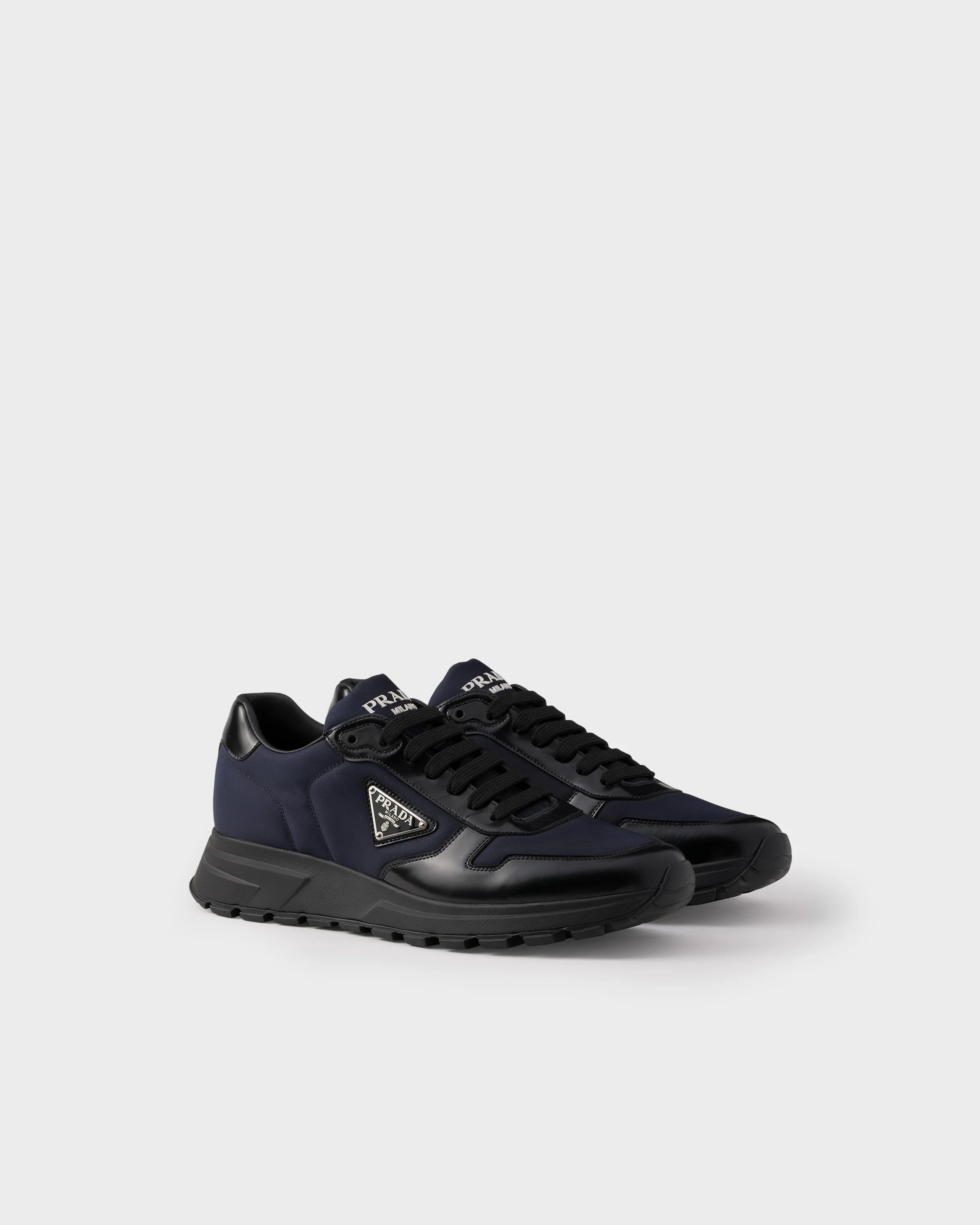 Prax 01 Re-Nylon and brushed leather sneakers - 1