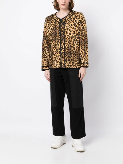 CLOT leopard-print button-front cardigan outlook