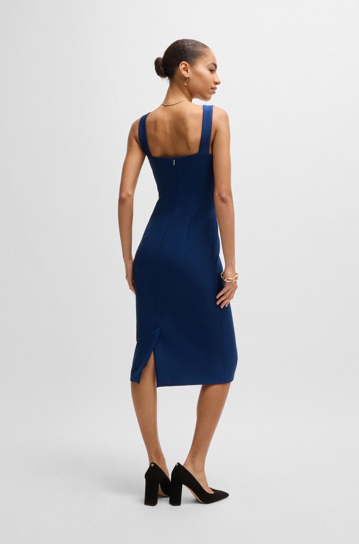 BODYCON MIDI DRESS IN STRETCH FABRIC - 4