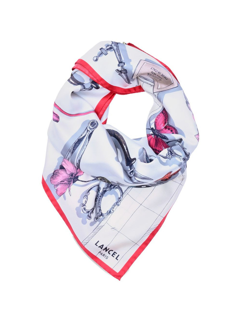 LANCEL printed silk square scarf outlook