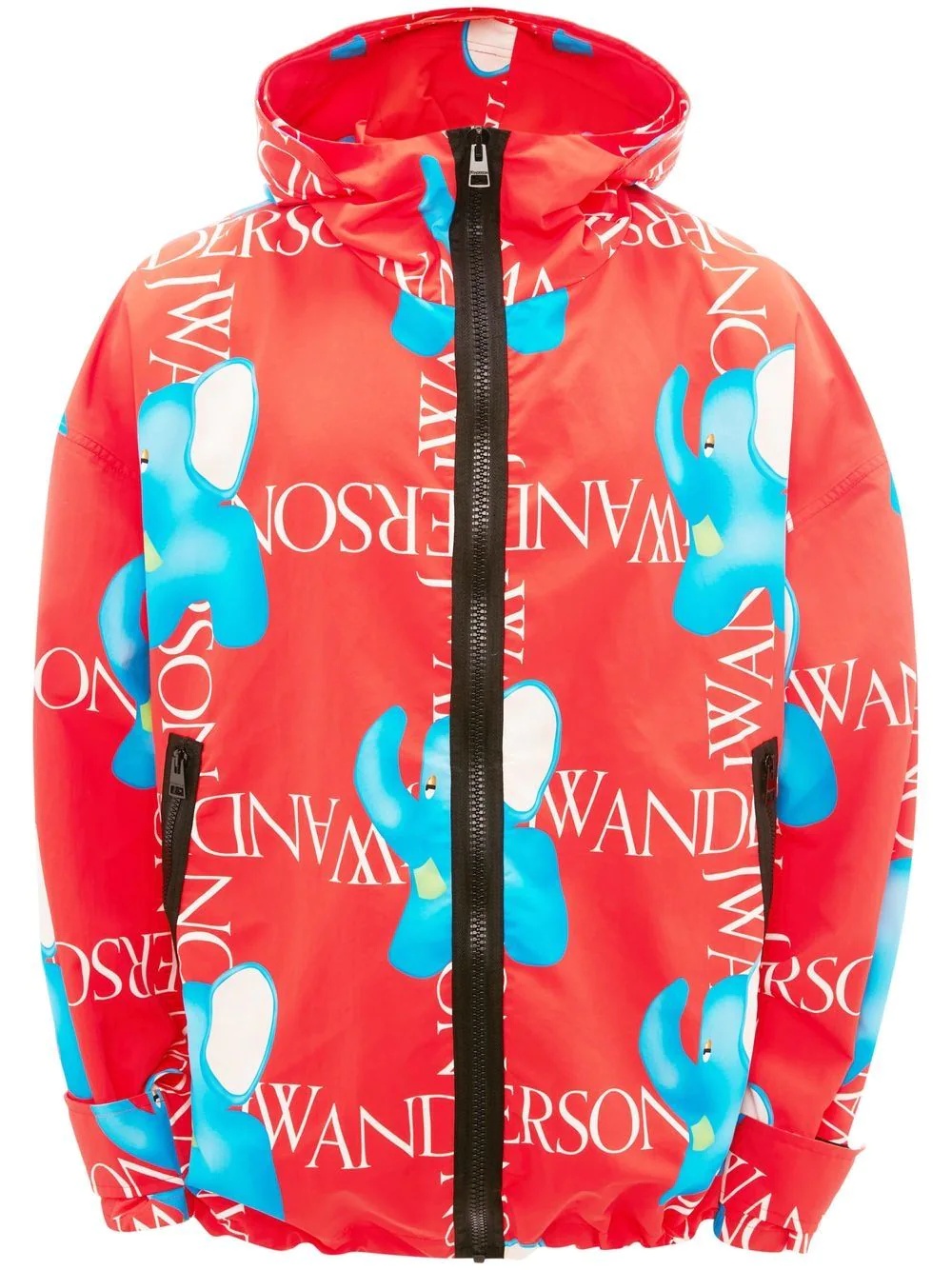 logo-print hooded jacket - 1