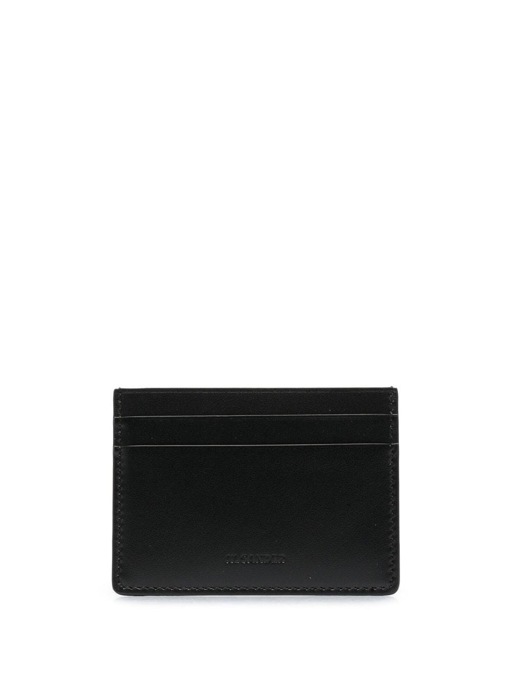 logo-print leather cardholder - 1