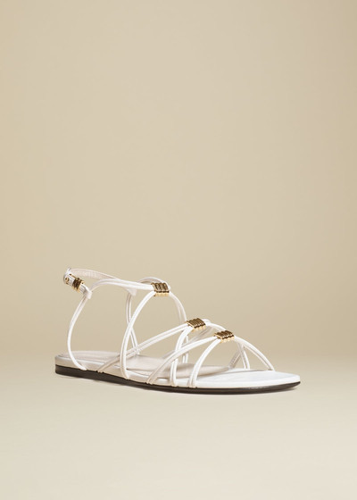 KHAITE The Louisa Flat in White Leather outlook
