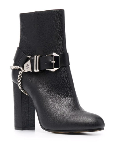 PHILIPP PLEIN Iconic Plein buckled leather boots outlook