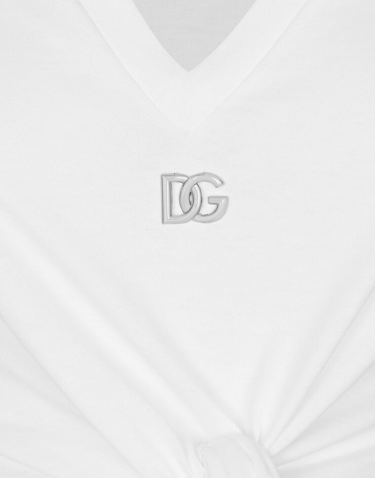 Jersey T-shirt with DG logo and knot detail - 4