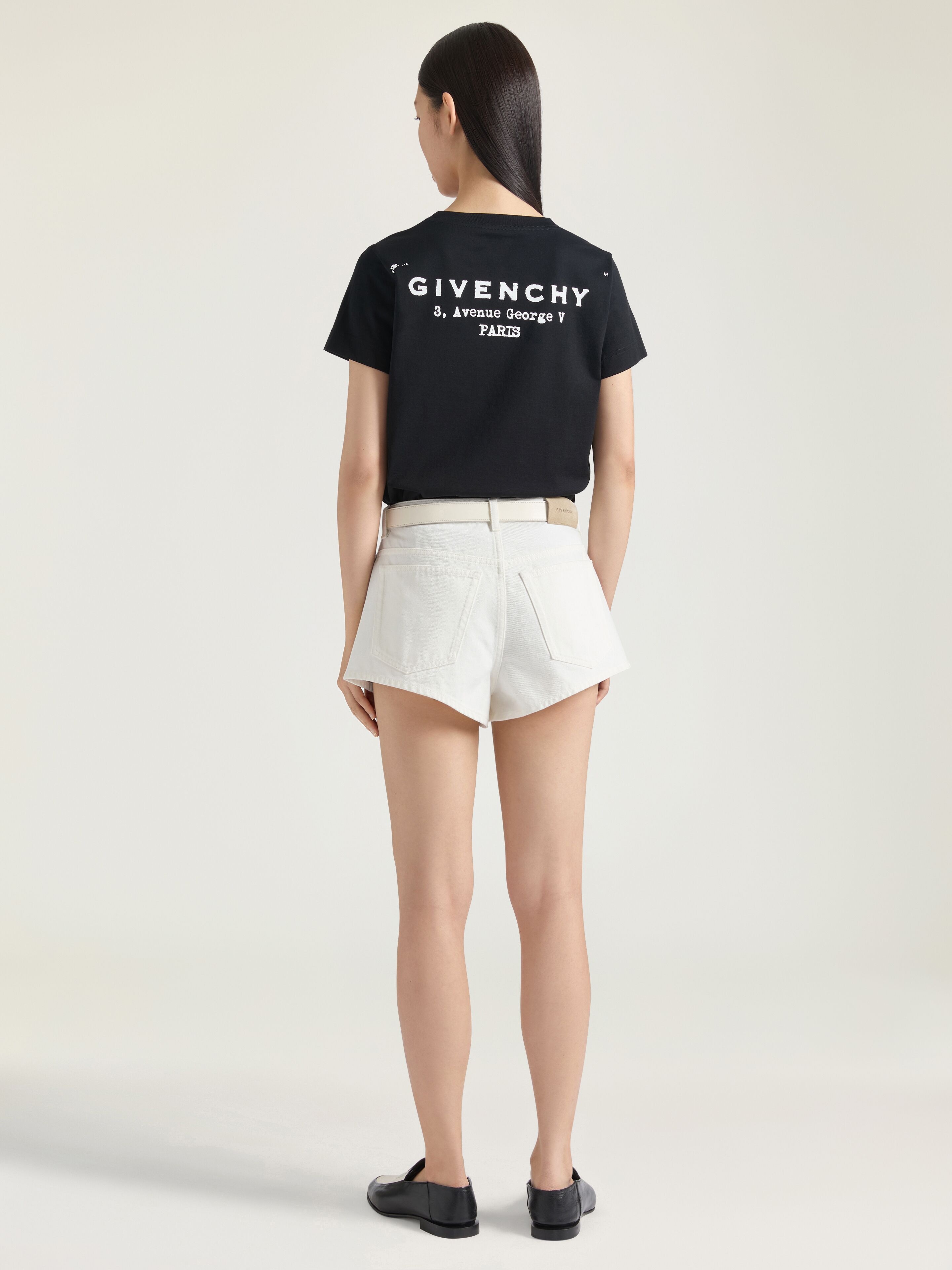 T-SHIRT IN COTTON WITH GIVENCHY STAMP PRINT - 3
