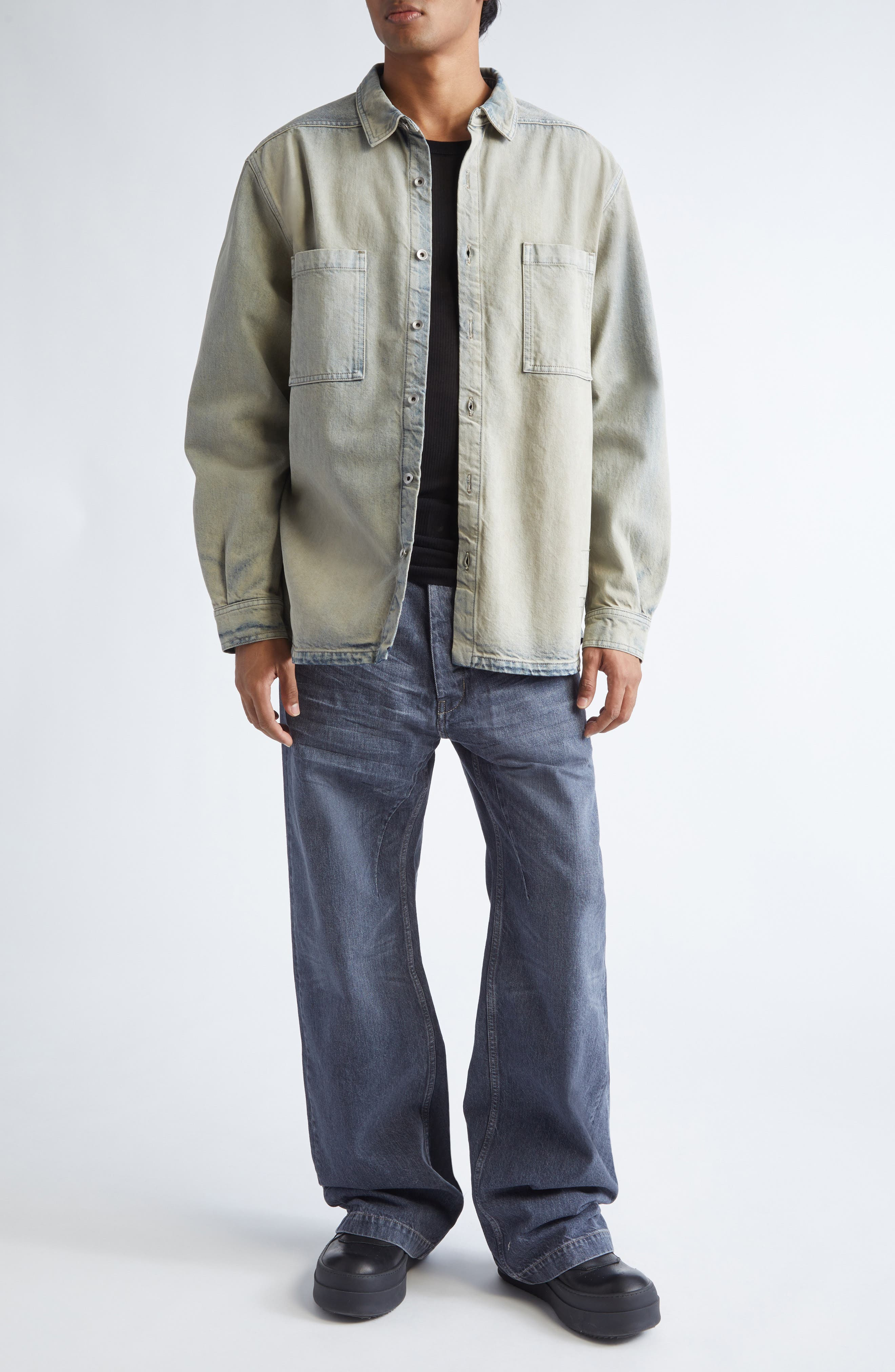 Rick Owens DRKSHDW Geth Wide Leg Jeans in Washed Grey at Nordstrom - 2