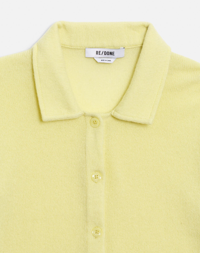 The Loose Polo Cardigan - Limeade 5