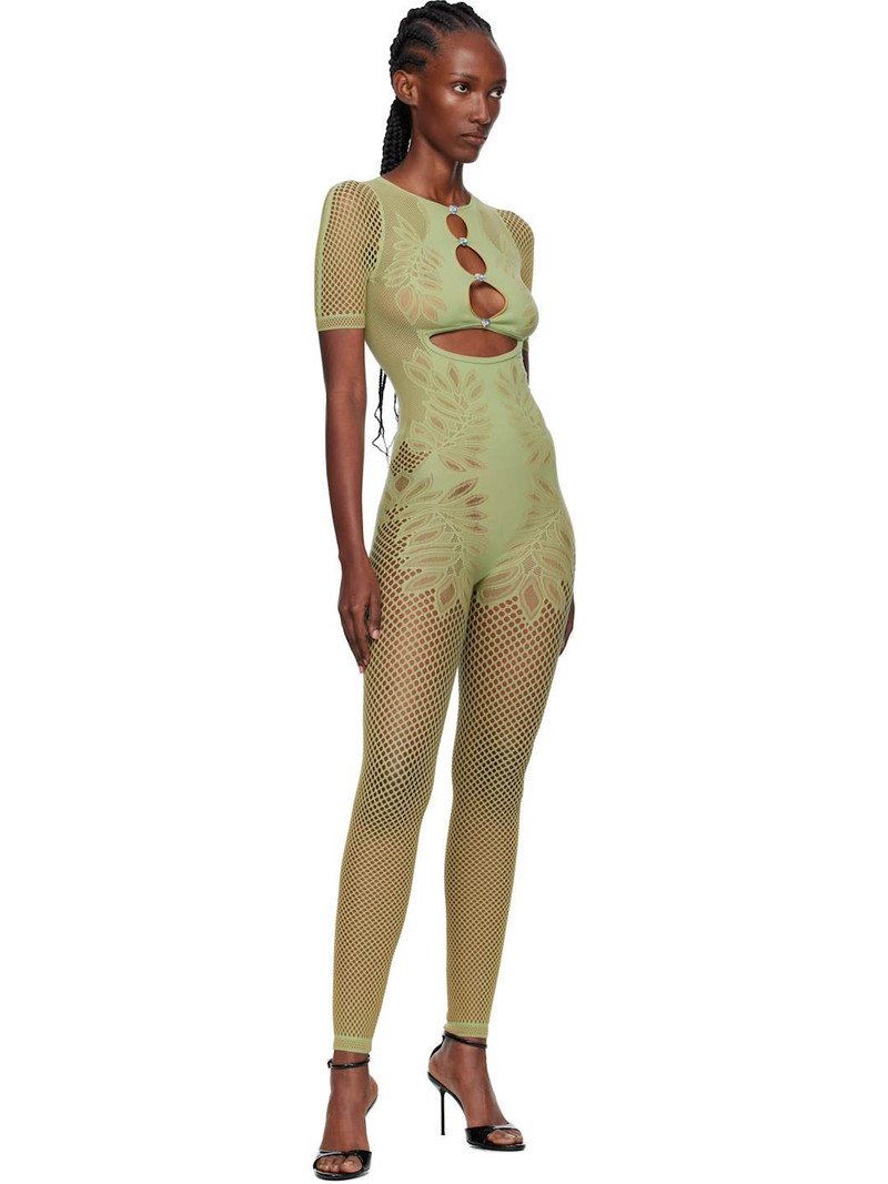 POSTER GIRL Green Dinero Leaves Cut Out Playsuit Jumpsuit outlook