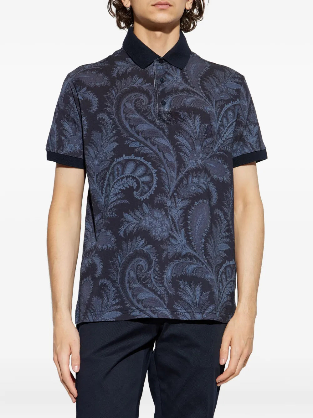 Etro Men Paisley Print Polo - 3