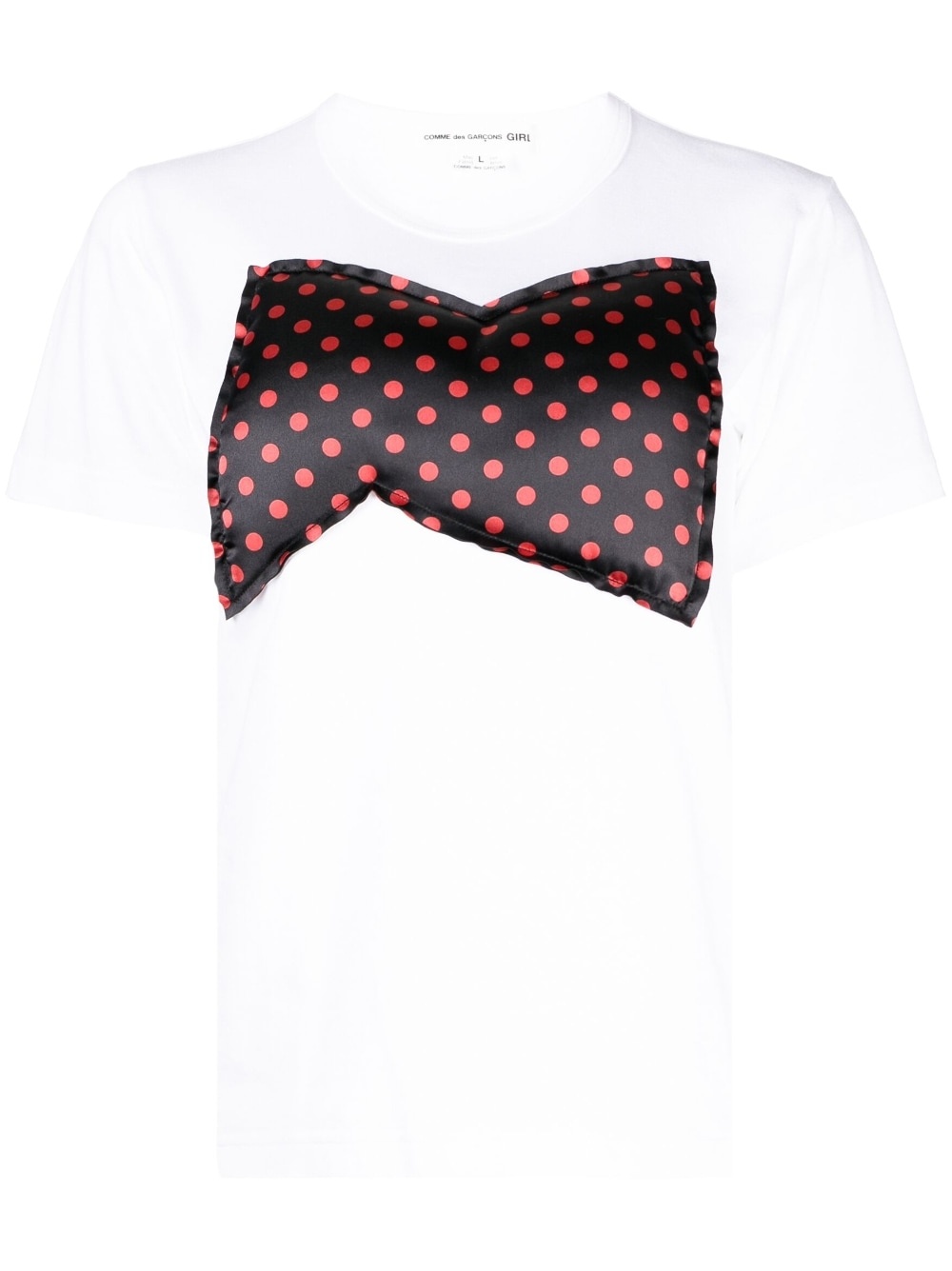 bow-appliqué cotton T-shirt - 1
