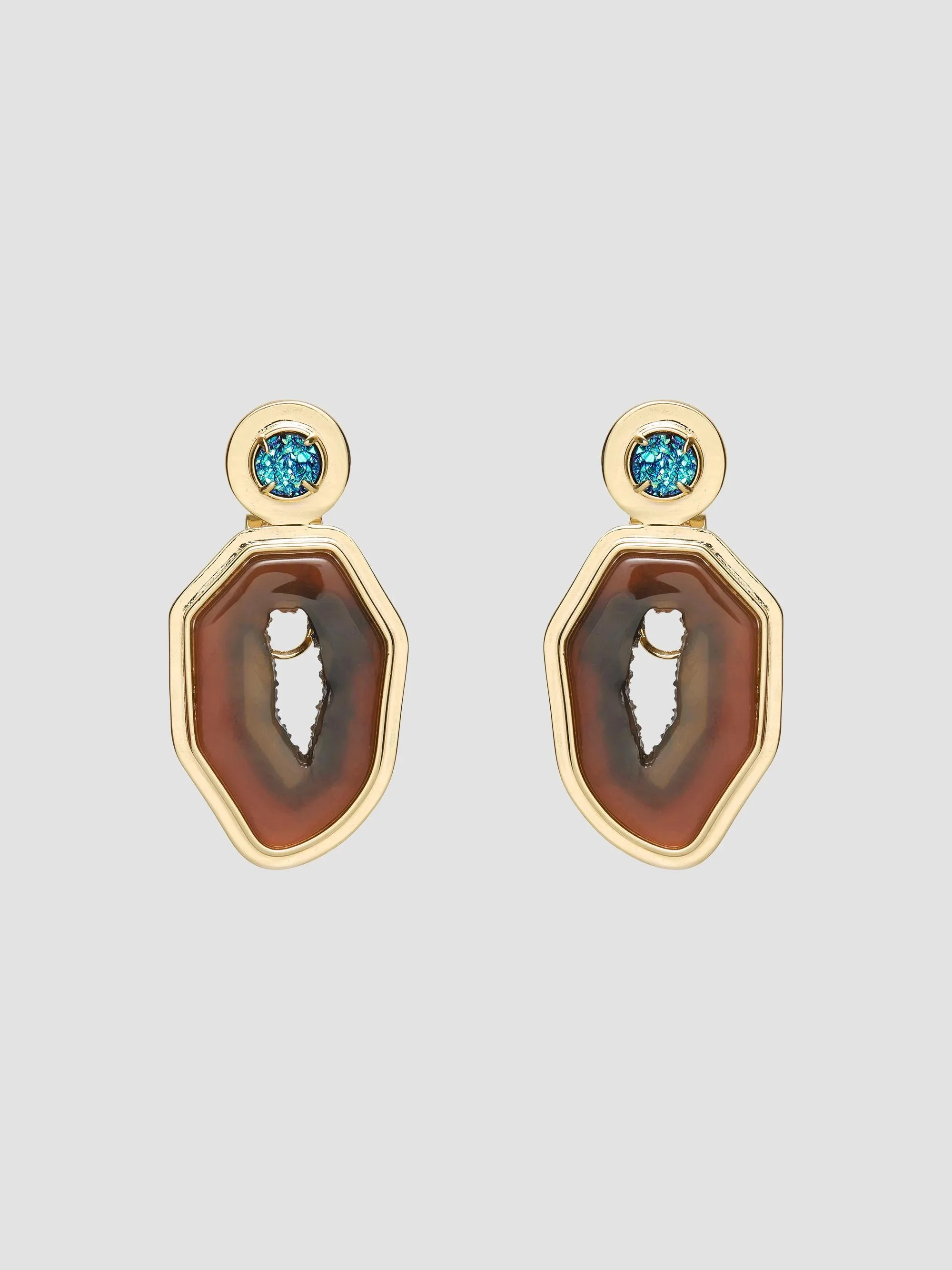 Women's Coyote Twilight 14K-Gold-Plated & Resin Drop Earrings - Coyote - 1