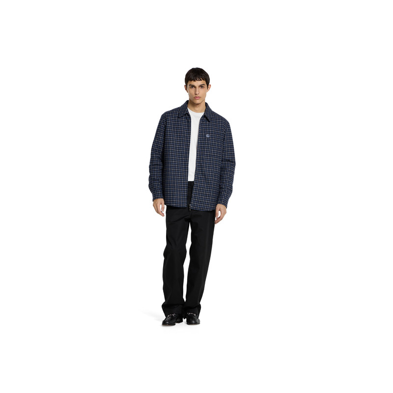 GUCCI Wool flannel zip jacket with embroidery outlook