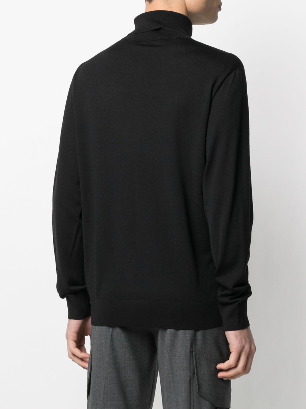 logo patch roll neck jumper - 4