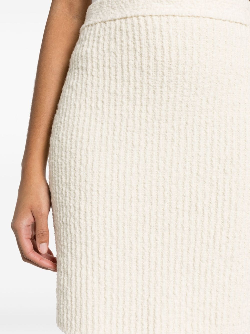 ribbed-knit wool blend skirt - 5