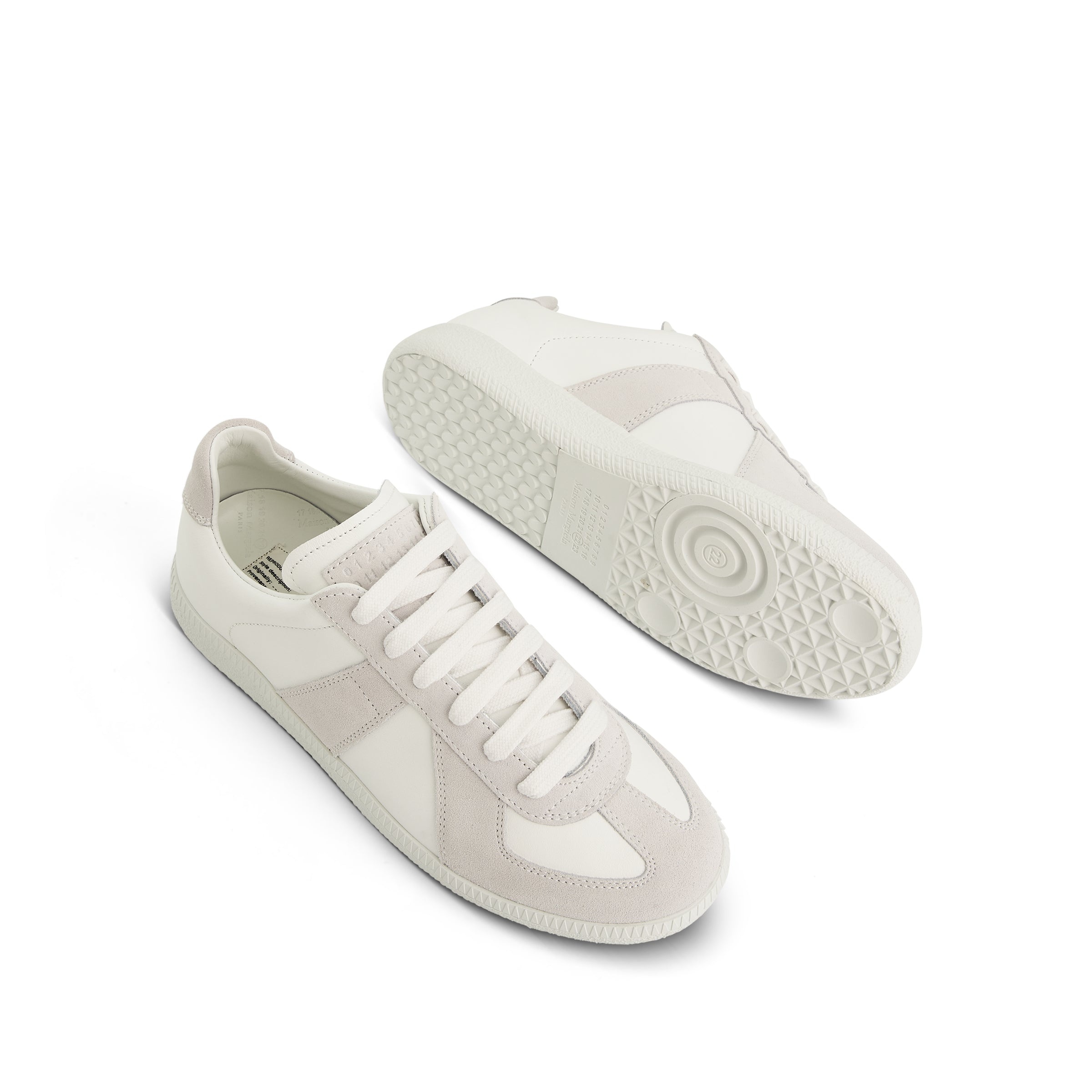 Replica Leather Sneaker in Off White - 4
