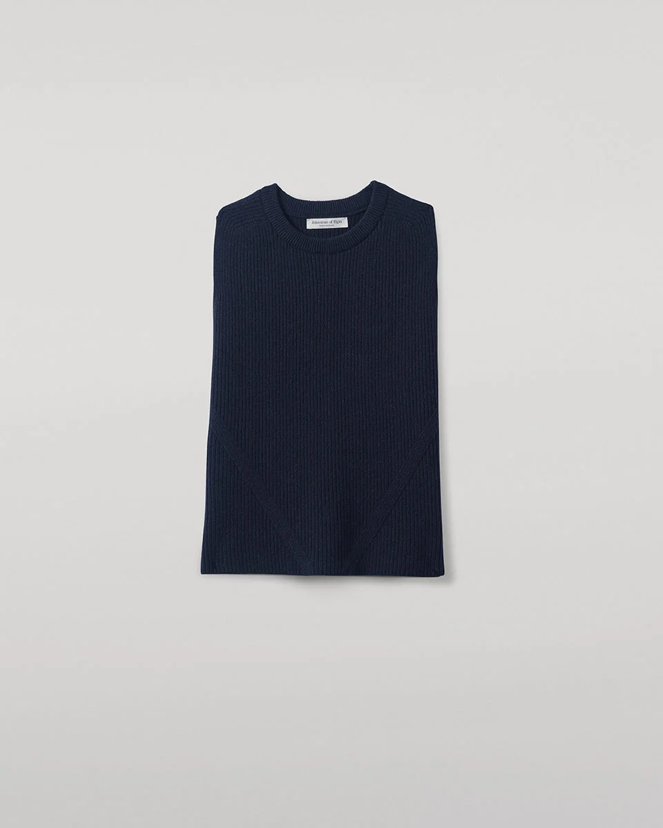 Sleeveless Navy Cashmere Tank Top - 1