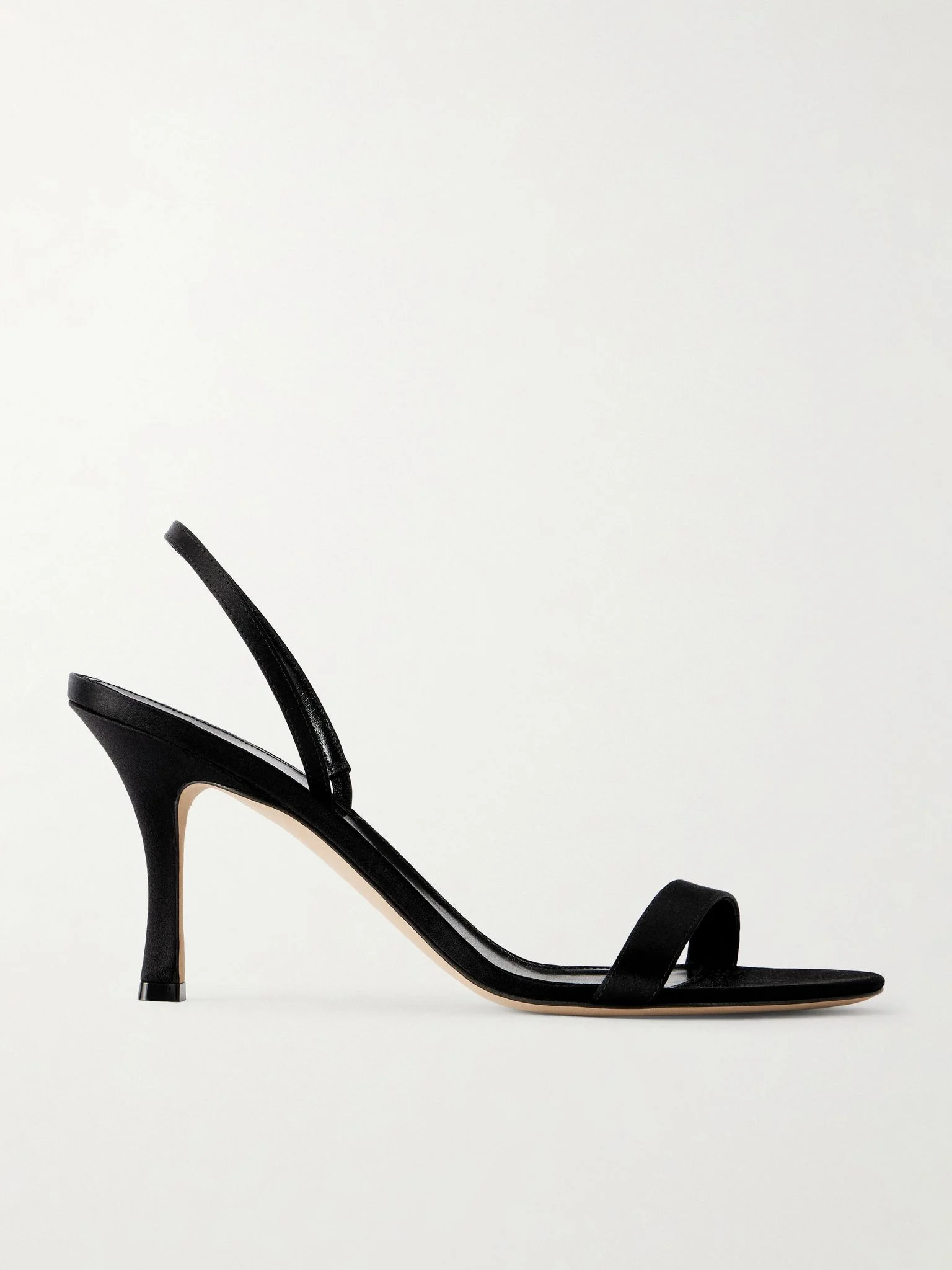 Ella satin slingback sandals Black - 1