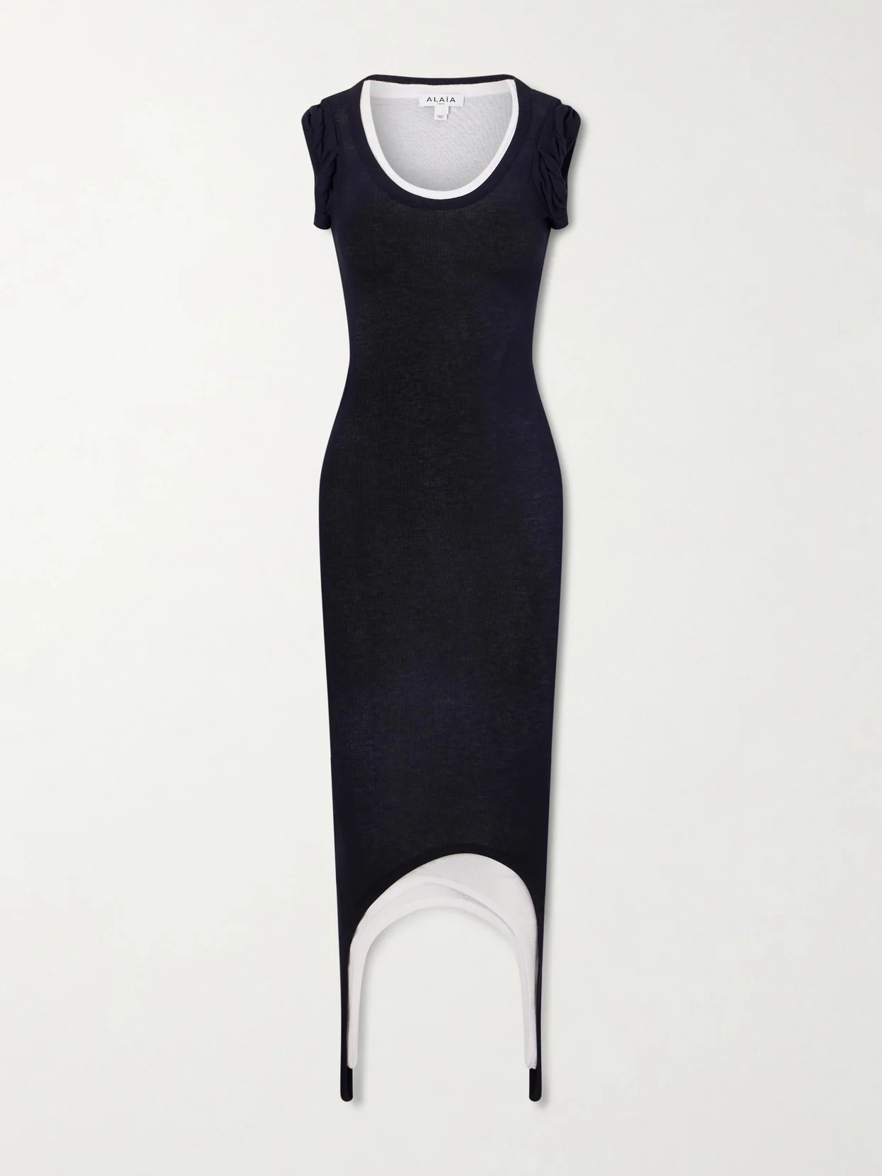 Layered Stretch-knit Midi Dress - 1