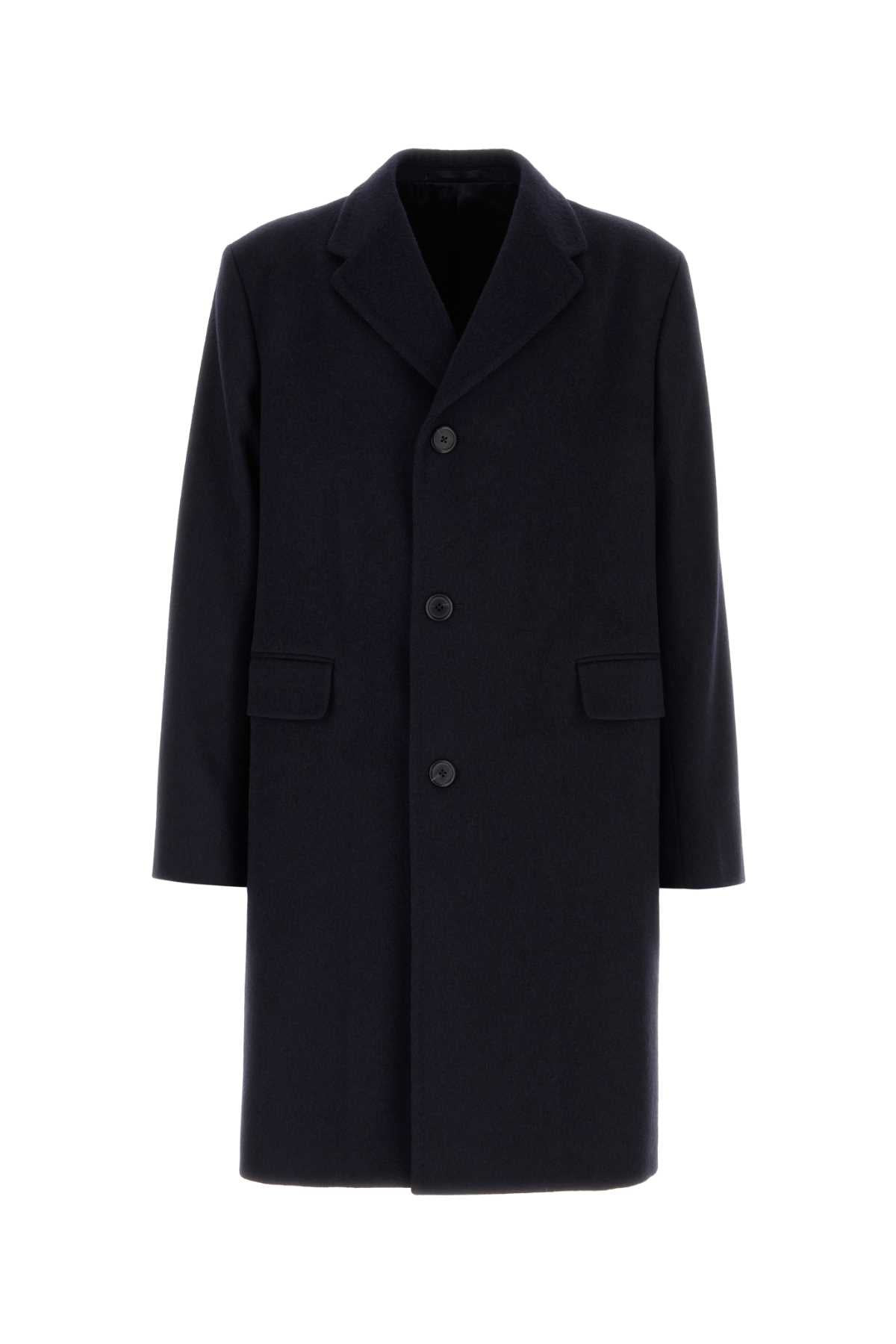 Prada Men Midnight Blue Wool Coat - 1