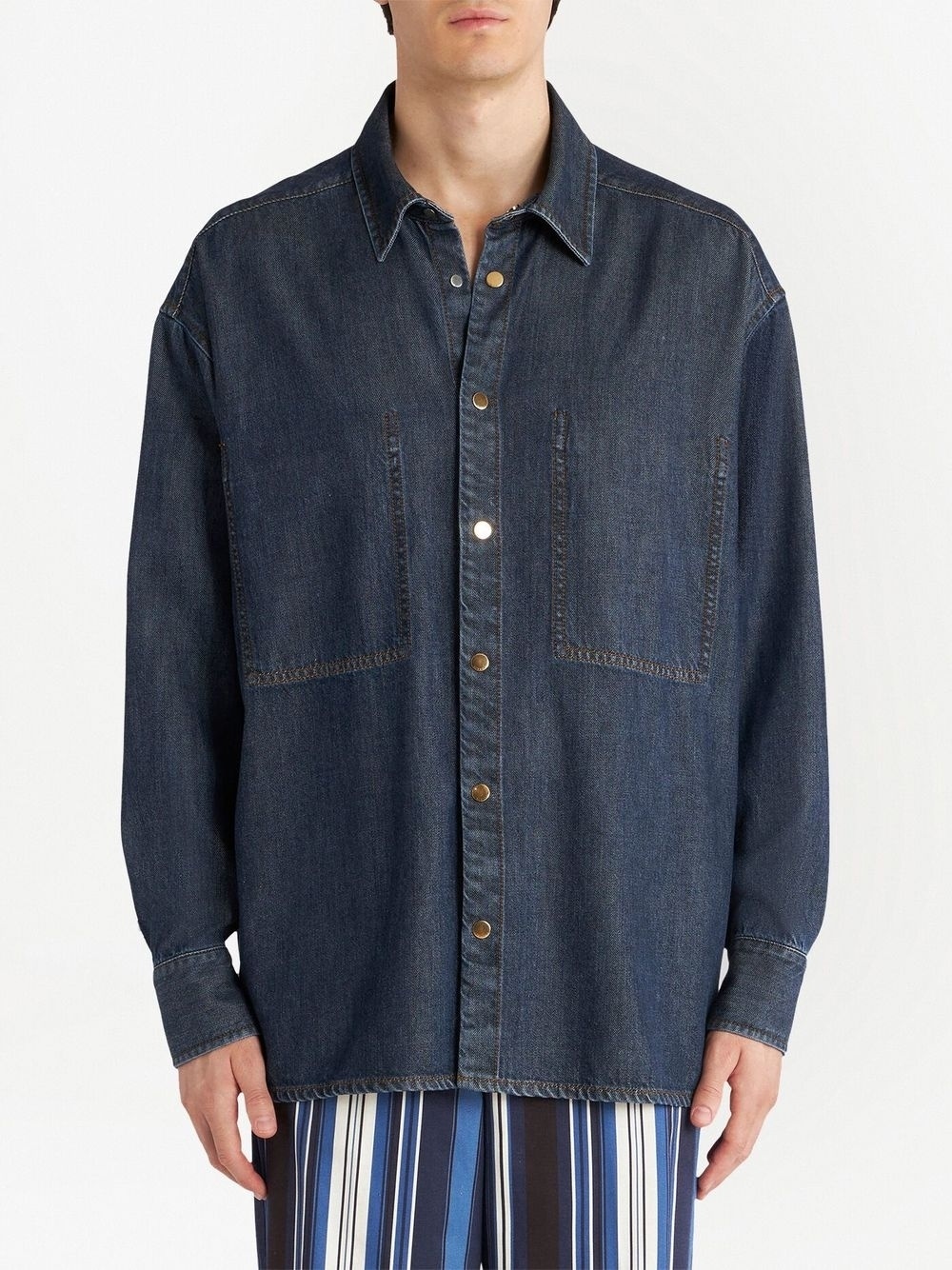 button-up denim overshirt - 3