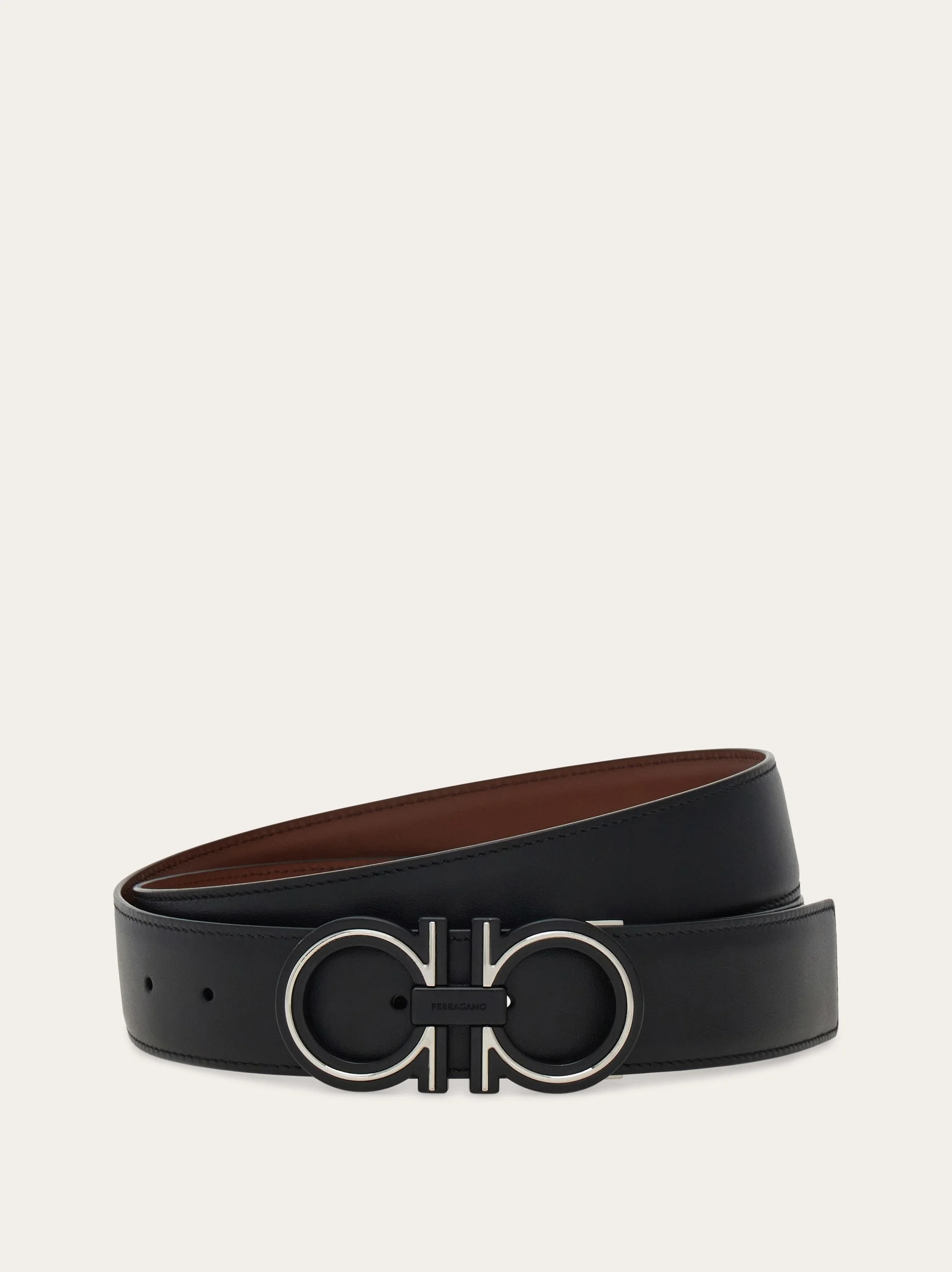 Reversible and adjustable Gancini belt - 1