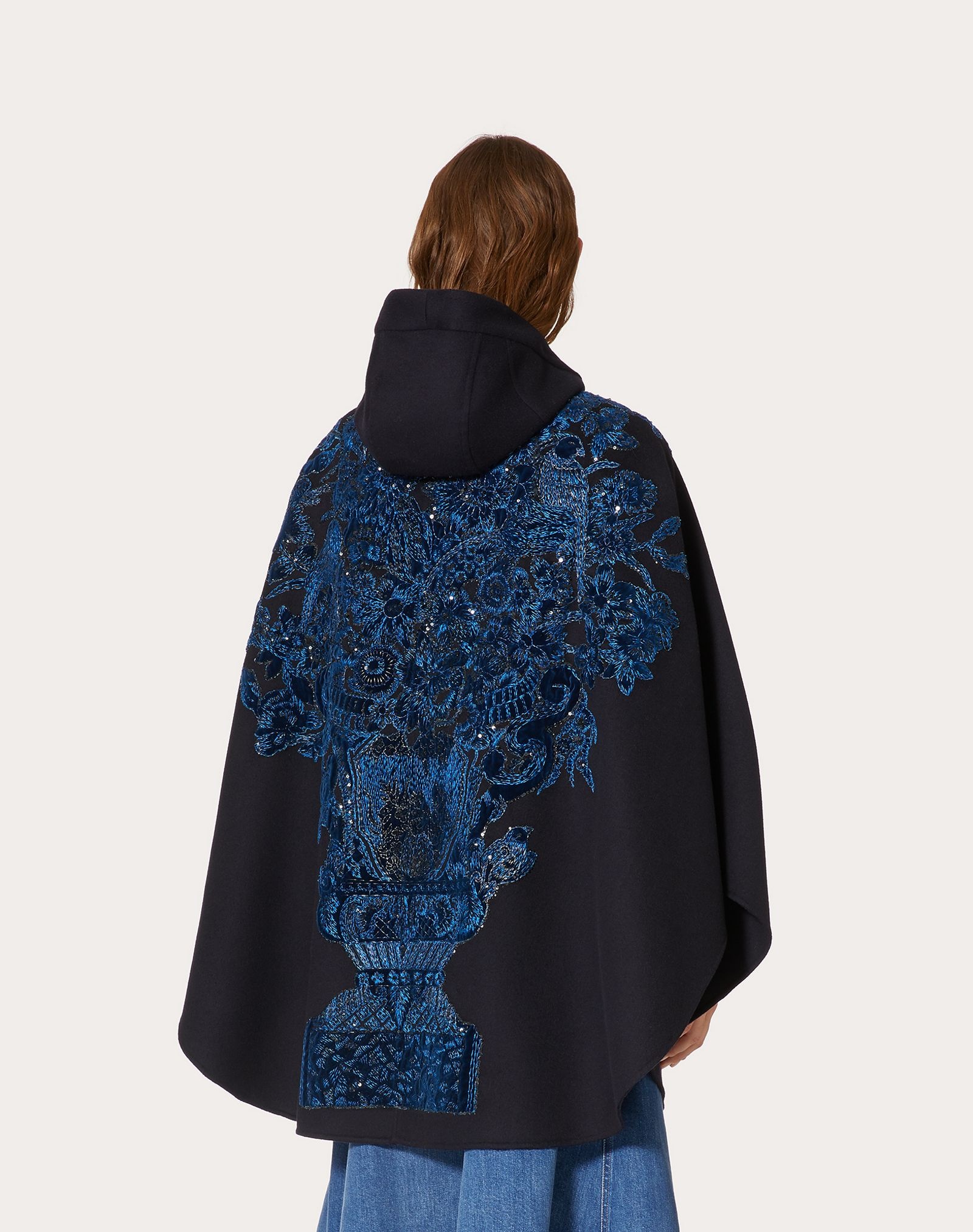 Embroidered Compact Drap Cape - 4