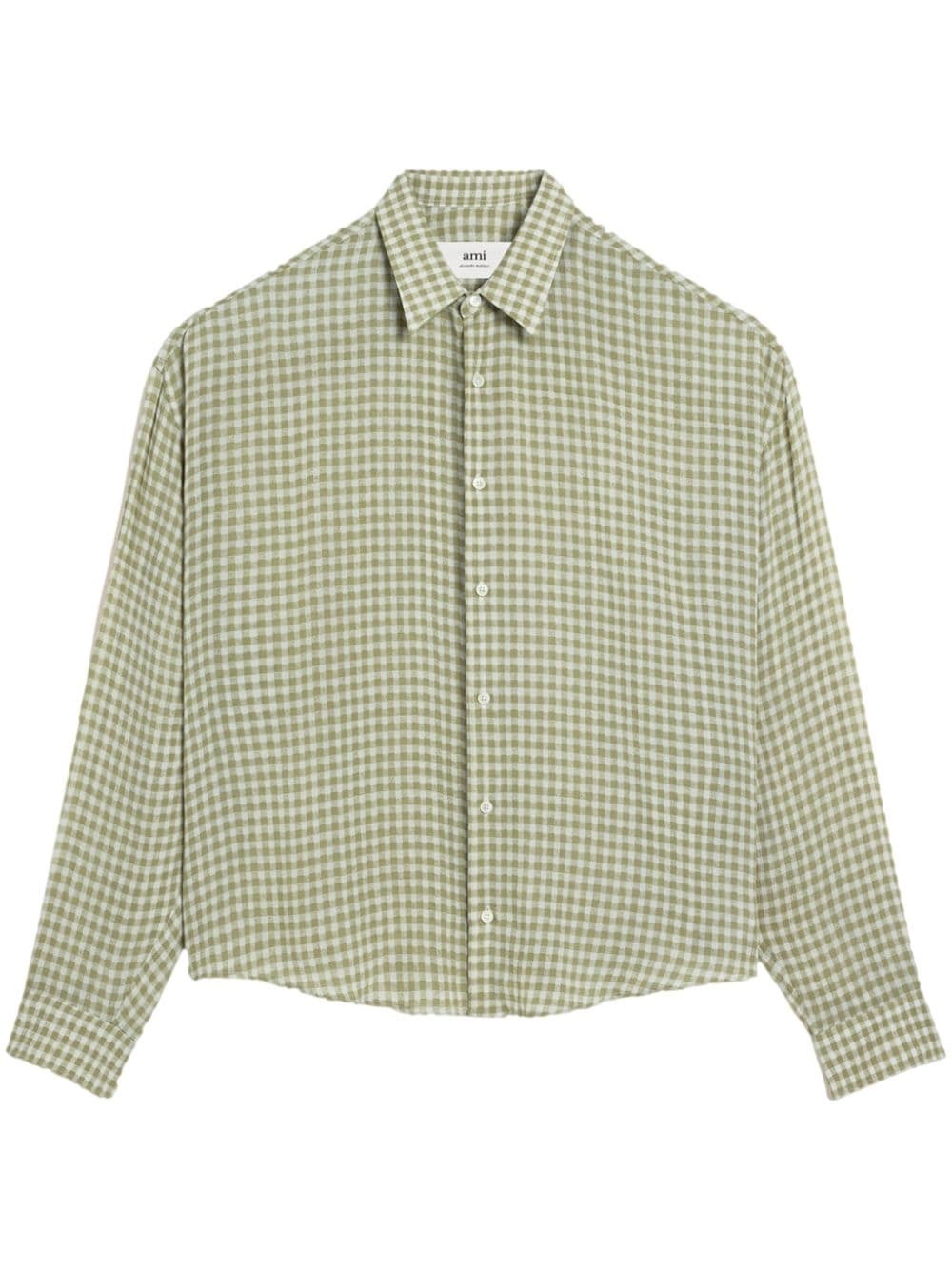 Ami de Coeur-embroidery gingham-print shirt - 1