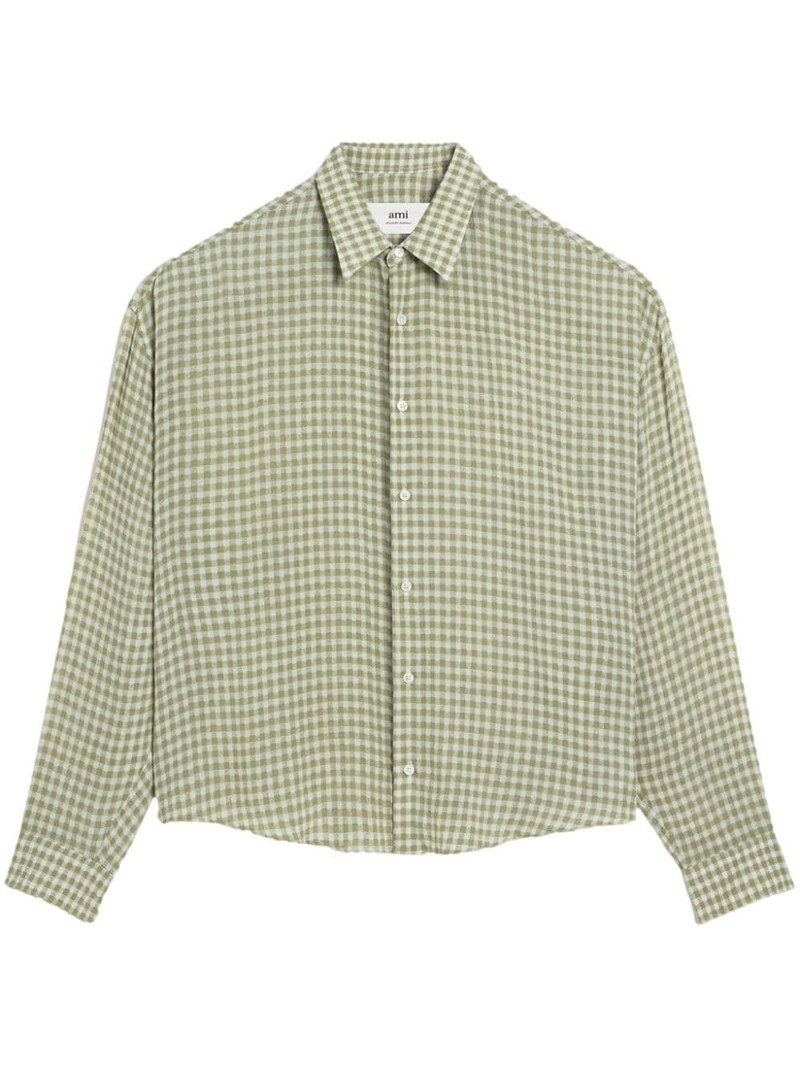 Ami de Coeur-embroidery gingham-print shirt 1