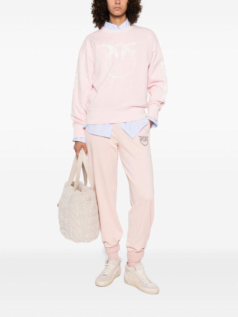 PINKO embellished-logo cotton track pants outlook