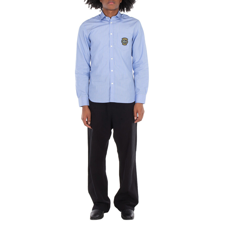 Lacoste Striped Cotton Poplin Long-Sleeve Shirt - 6