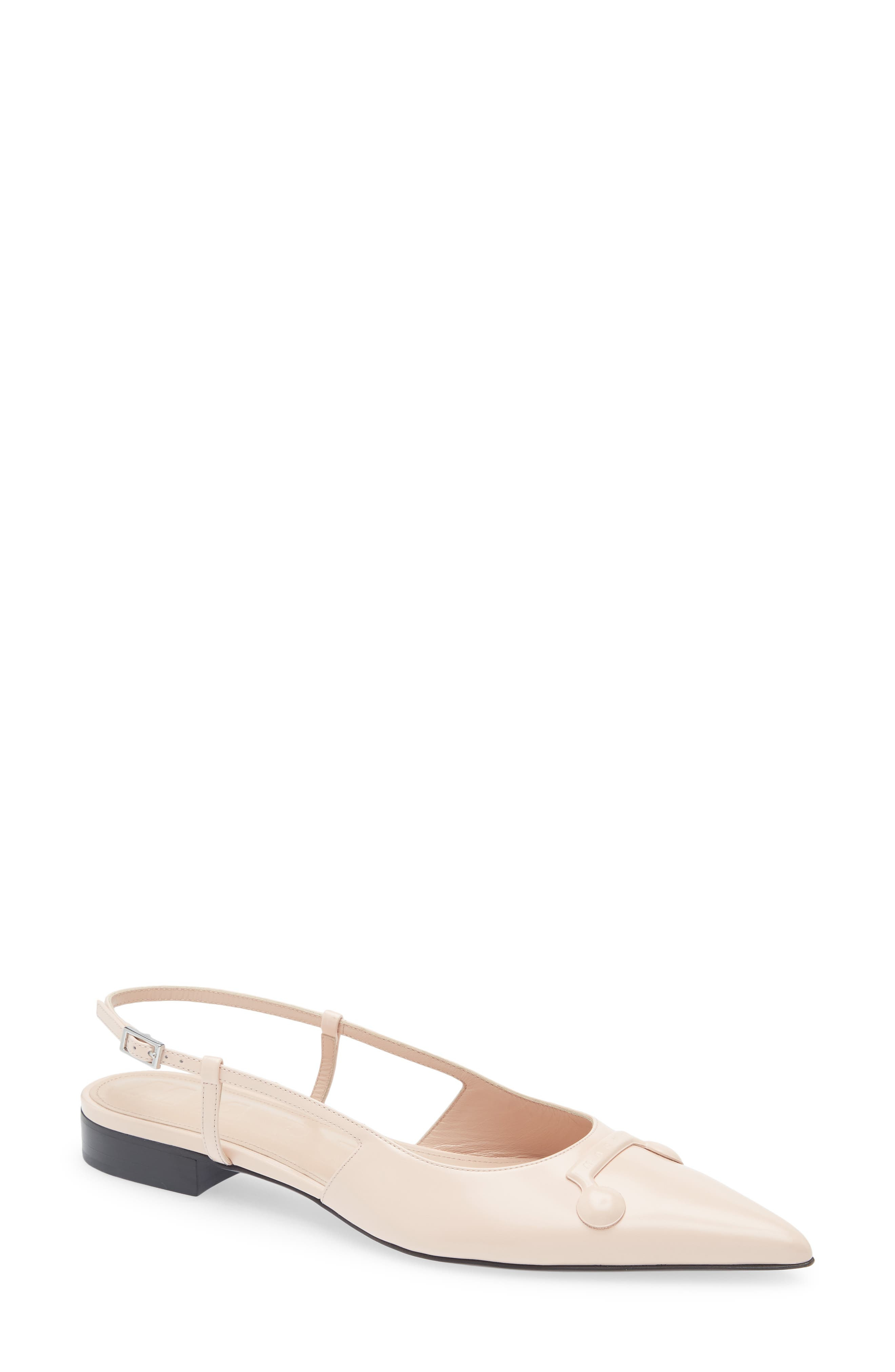 Marni Trunkaroo Pointed Toe Slingback Flat in Rose at Nordstrom - 1