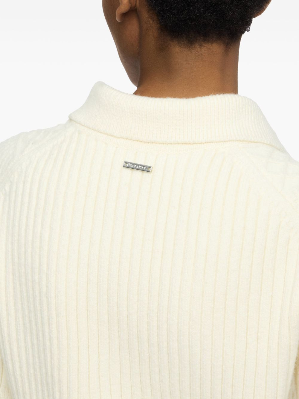 cable-knit polo top - 5