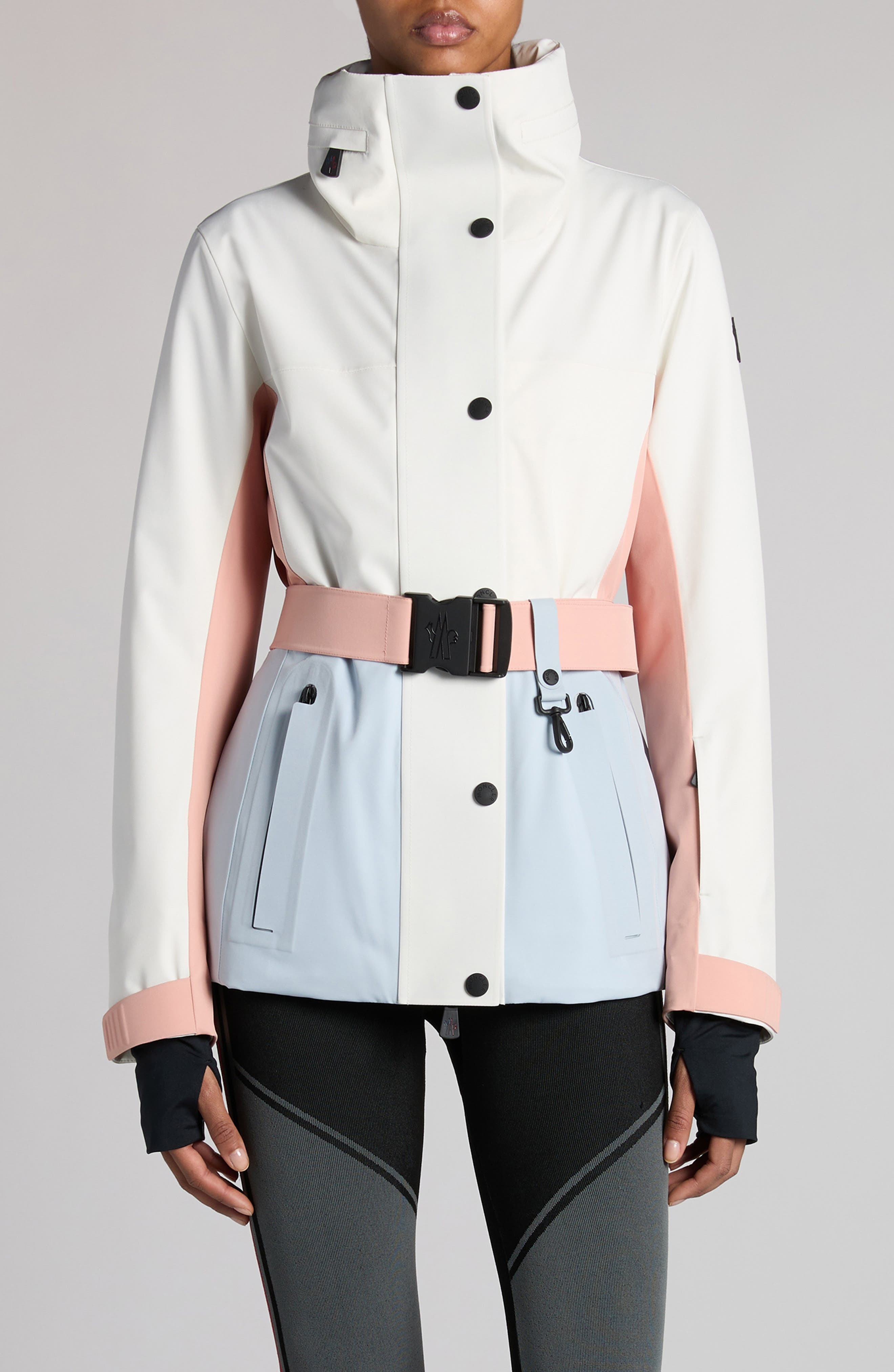 Moncler Grenoble Hainets Colorblock Ski Jacket in Talco/Alluminio at Nordstrom - 1