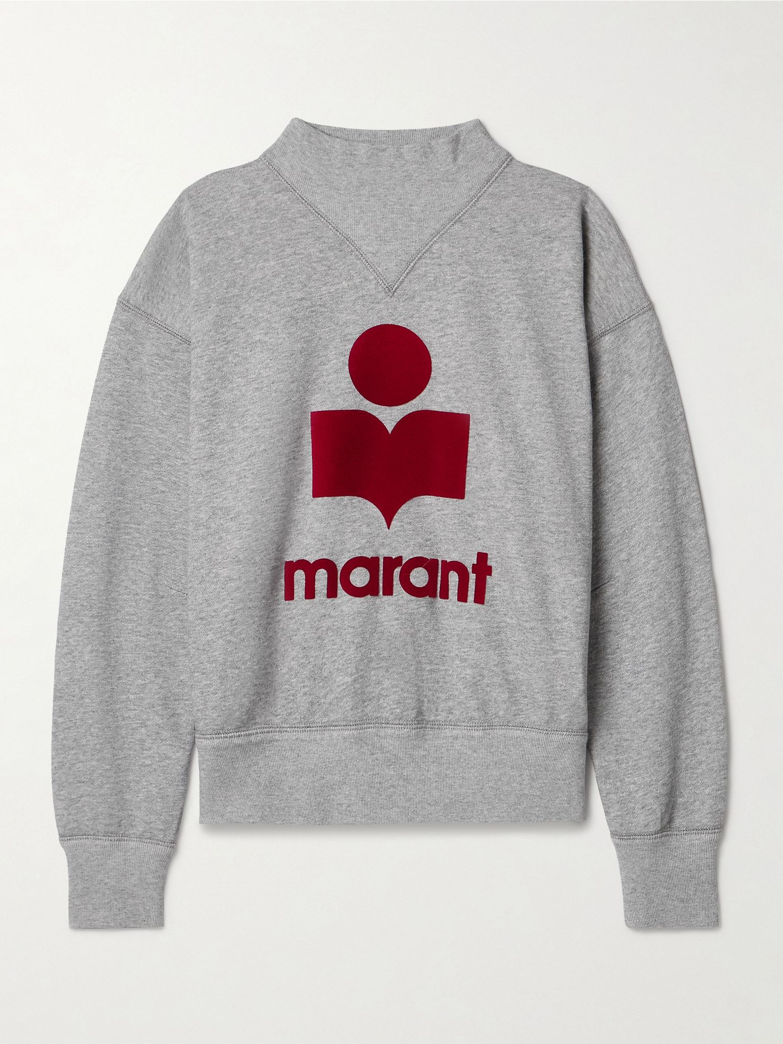 Moby flocked cotton-blend jersey sweatshirt Gray - 1