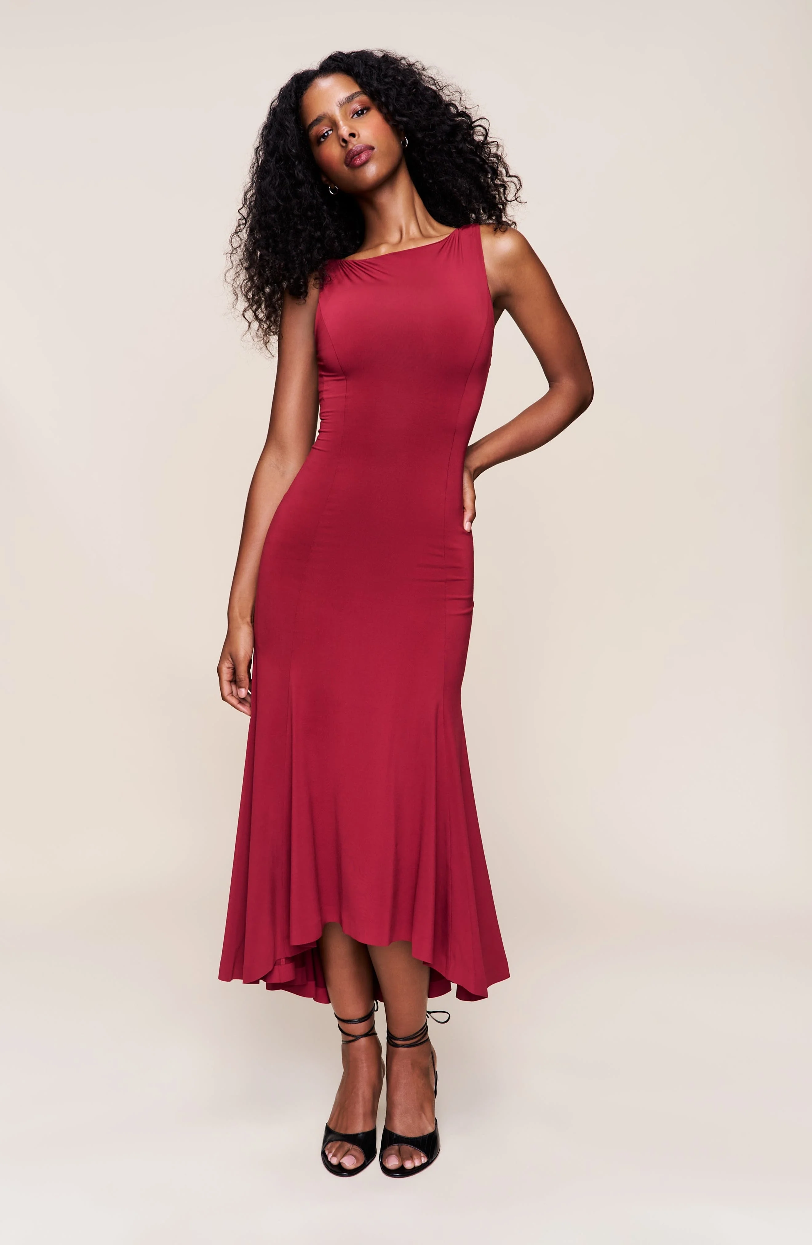 Guizio Daye Midi Dress in Bordeaux at Nordstrom - 1