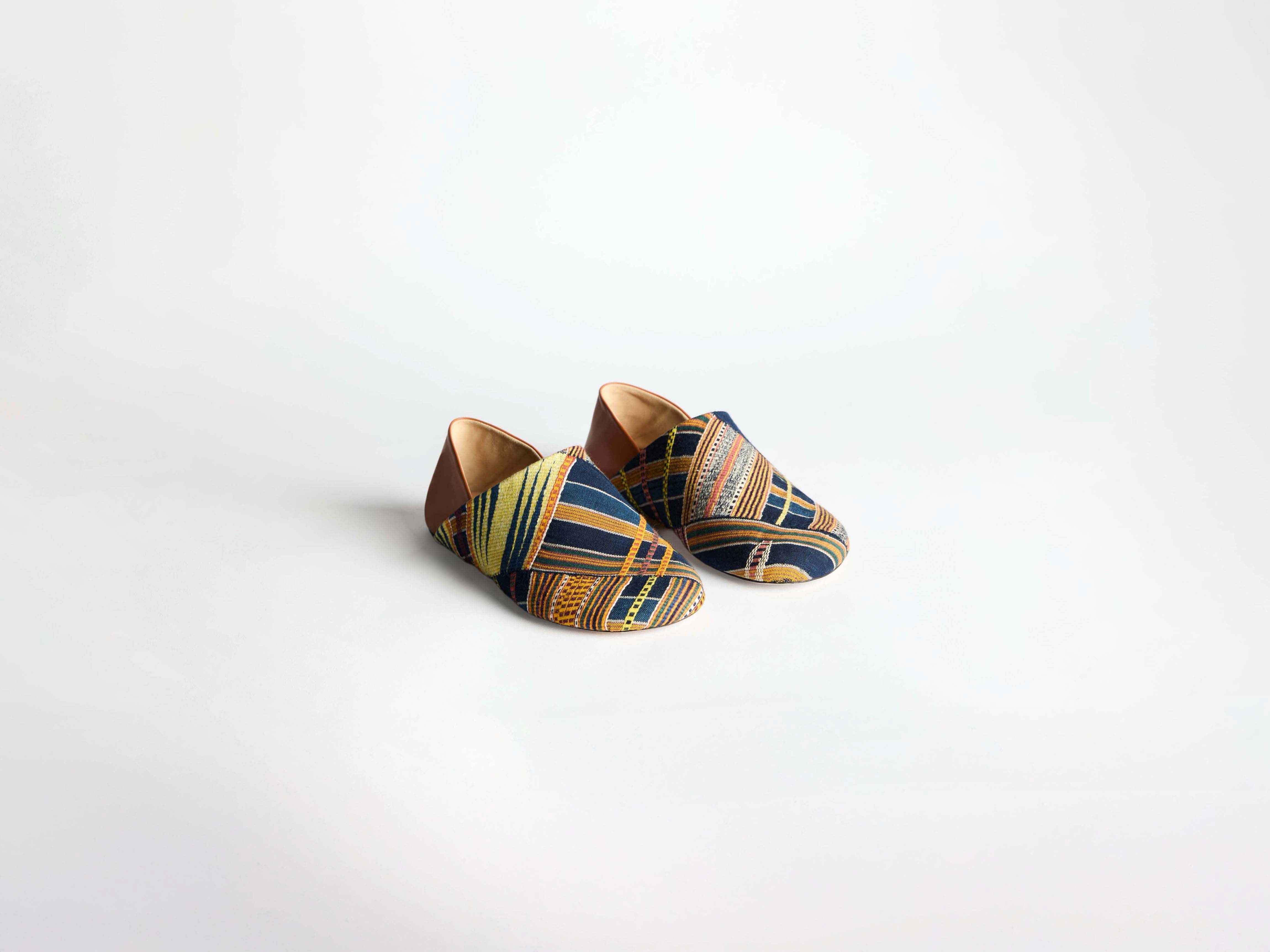 WOMENS SLIPPER MULES IN BLUE-MULTI - 3