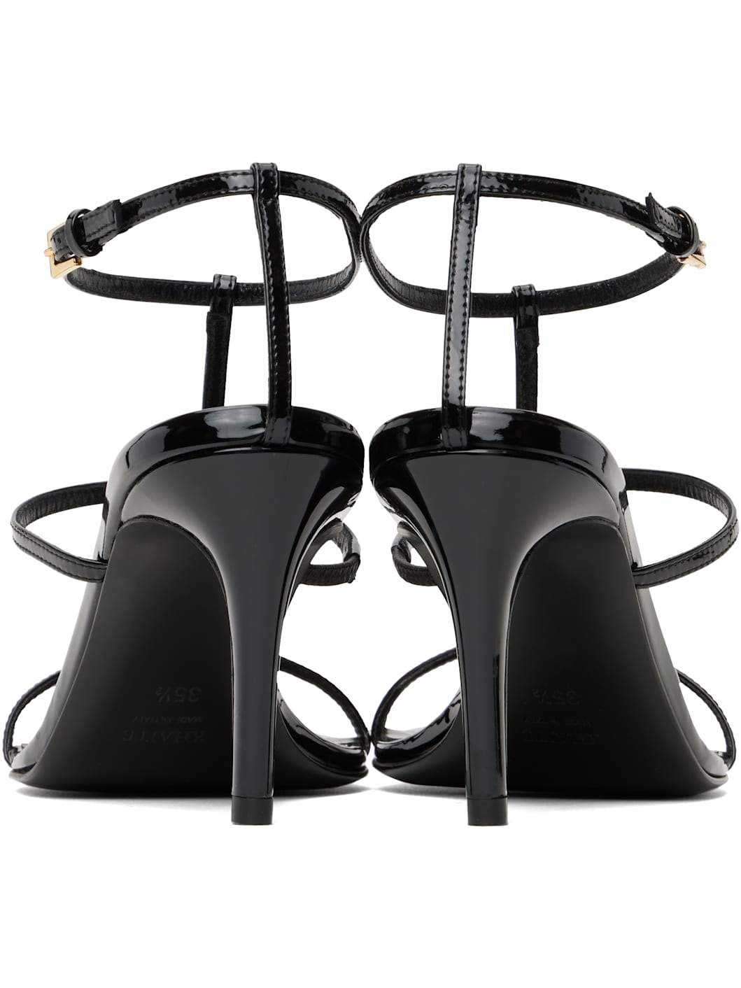 Black Cage Heeled Sandals - 2