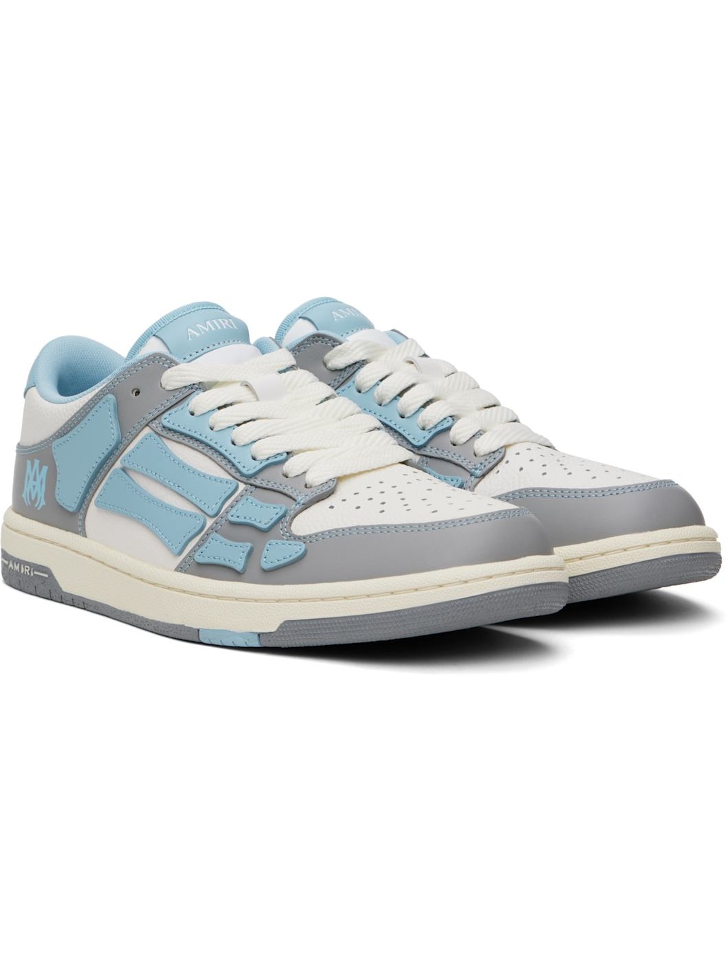 Blue & White Varsity Skel Top Low Sneakers - 4