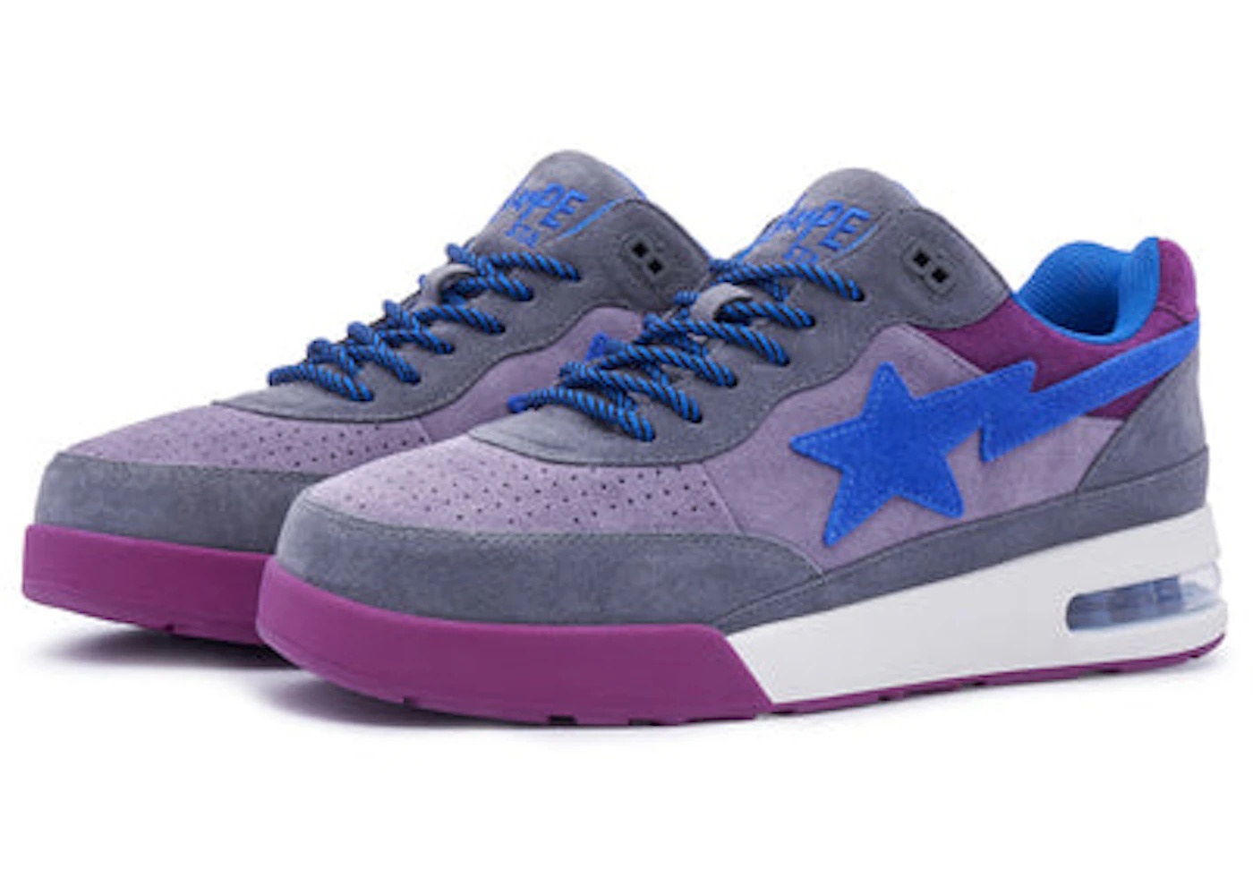 A Bathing Ape Road Sta Premium Suede Purple Blue - 2
