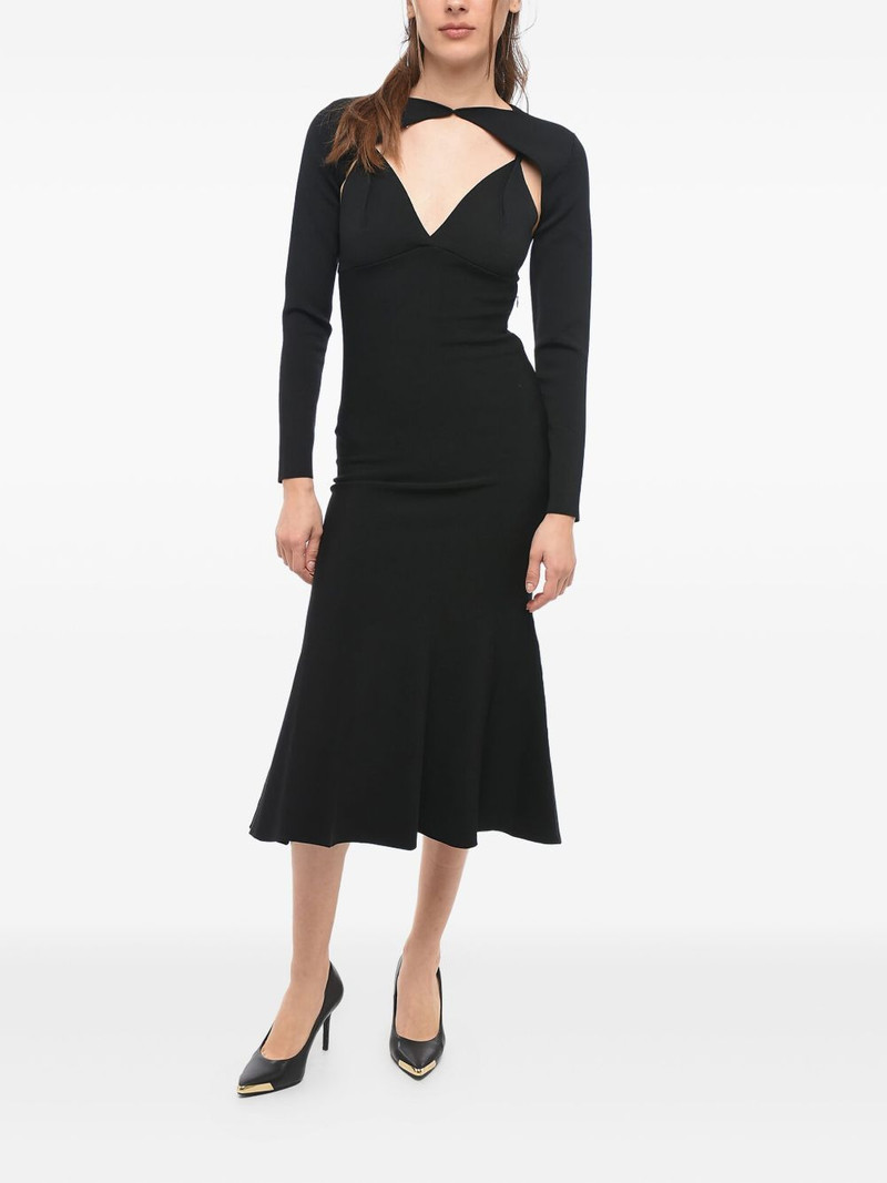 ROLAND MOURET detachable-sleeves midi dress outlook