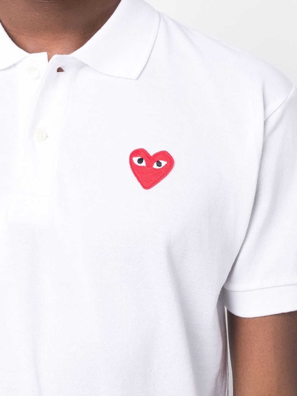 heart-patch cotton polo shirt - 9