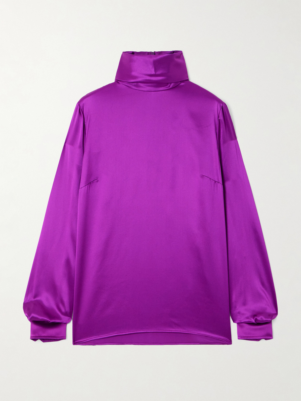 Silk-satin Turtleneck Blouse - 1