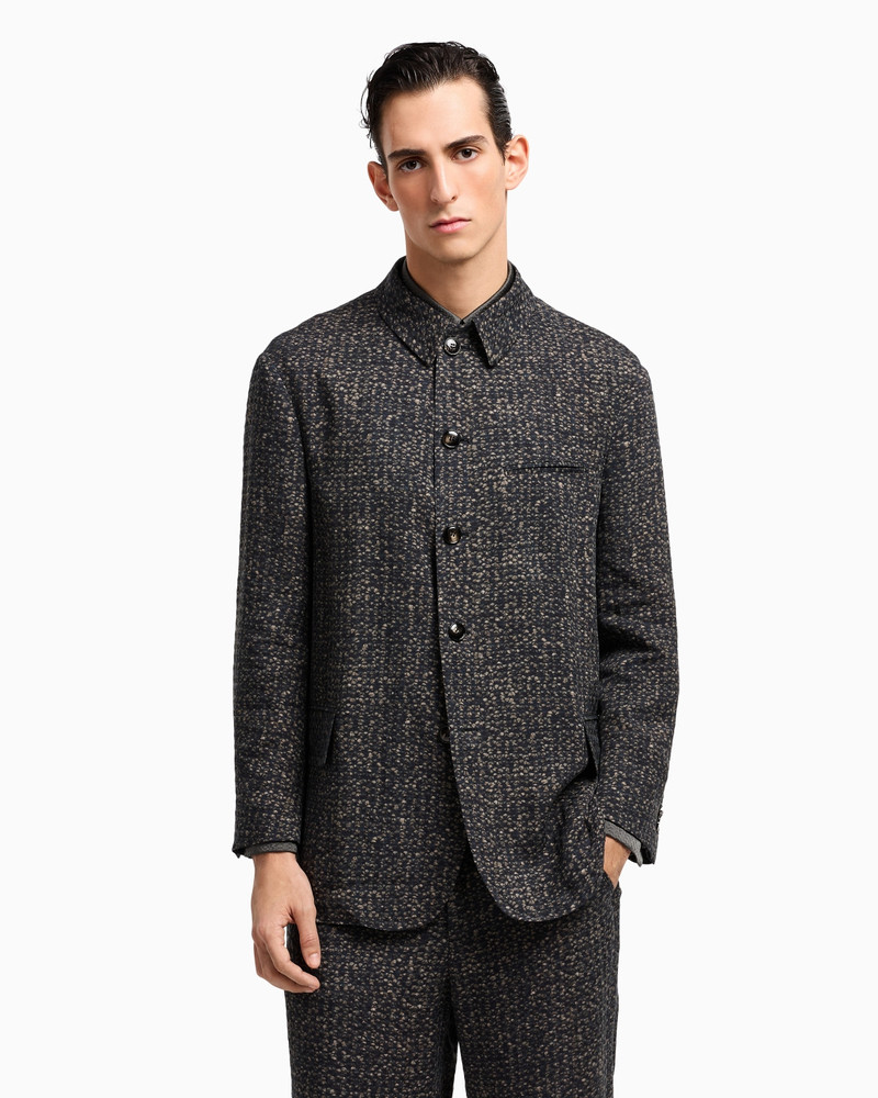 GIORGIO ARMANI ASV SINGLE-BREASTED JACKET IN PRINTED CUPRO outlook