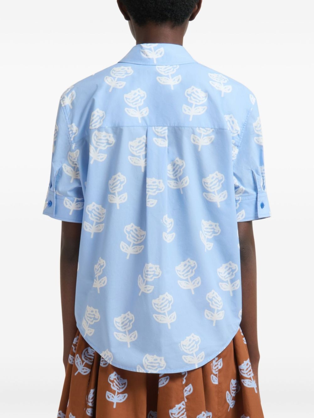 Sprayed Roses-print shirt - 4