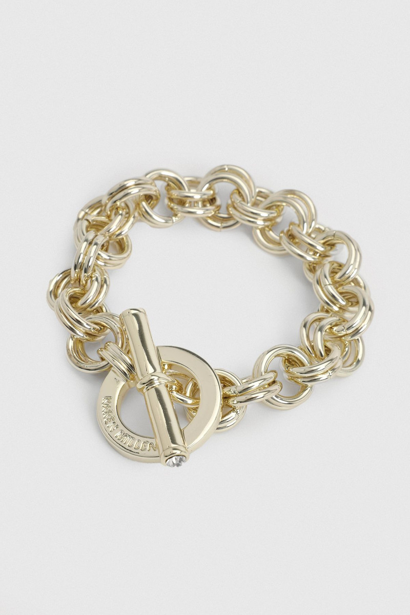 KAREN MILLEN Crystal Bar & Hoop Chain Bracelet outlook