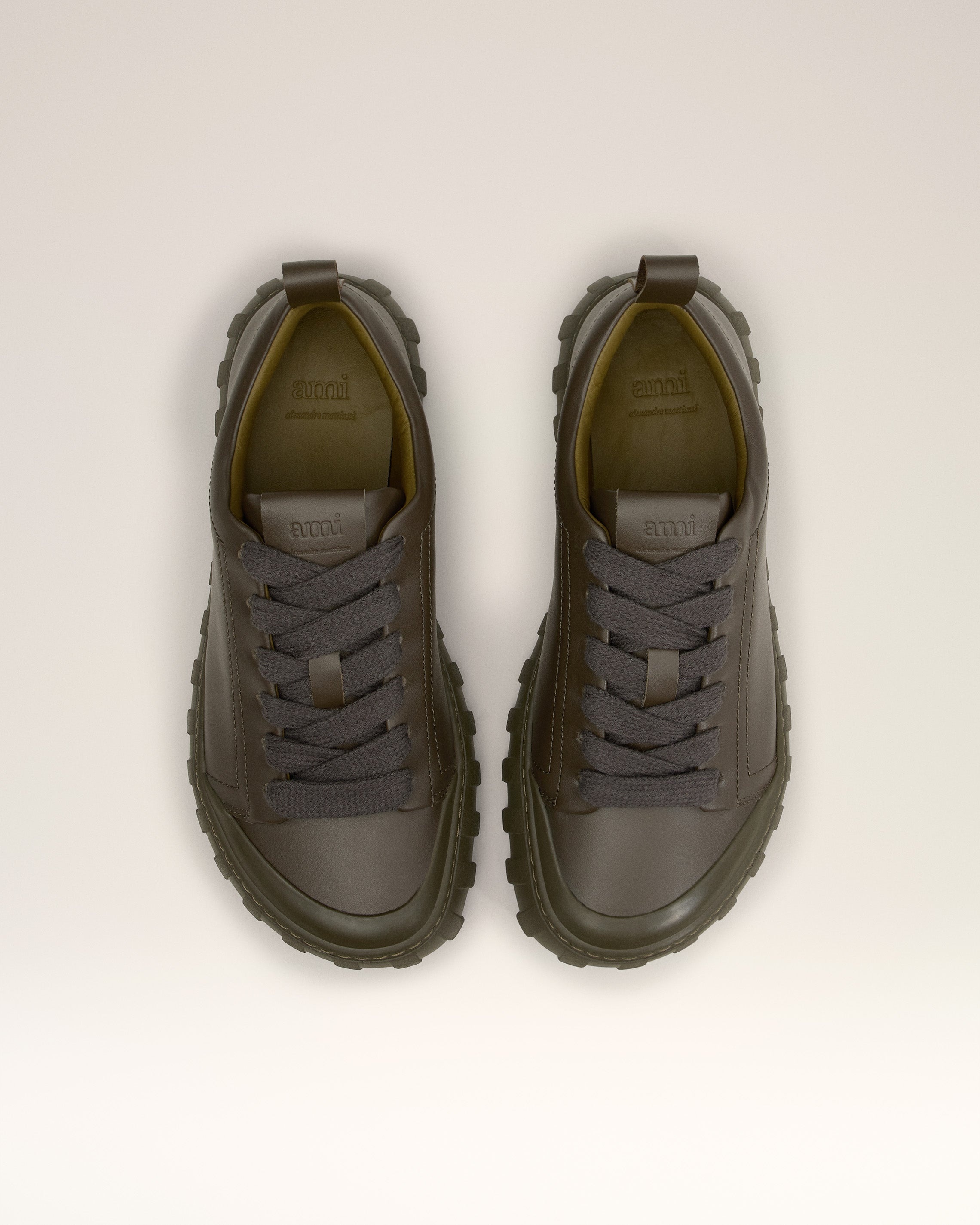 GREEN LEATHER LOW TOP TEMPO SNEAKERS - 5
