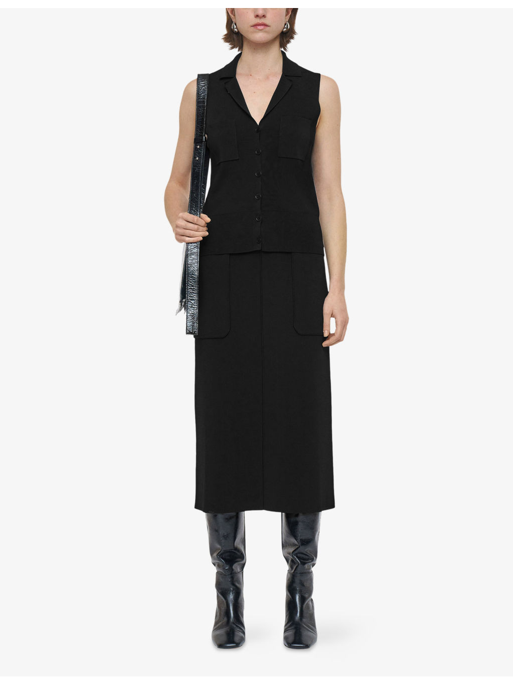 Milano Sleeveless Stretch-Knitted Vest - 2