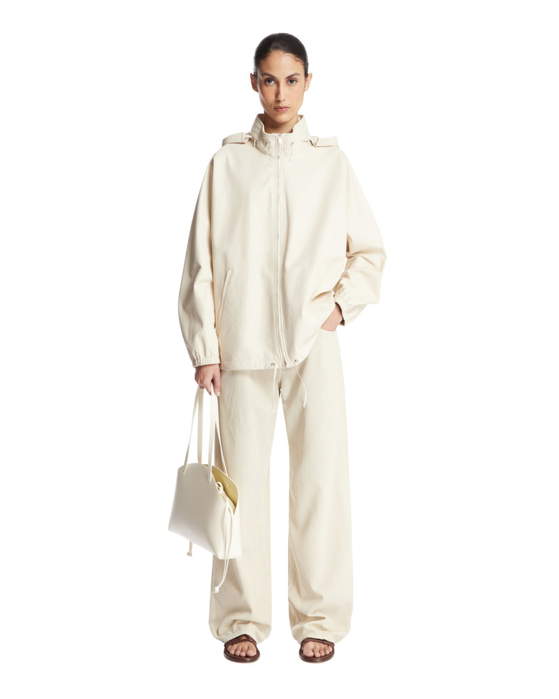The Row White Leather Jacket outlook